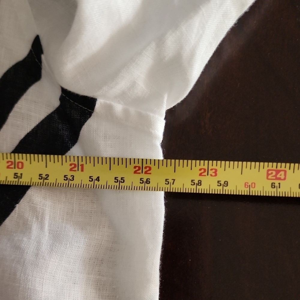 Chico's Linen White and Black Palm Leaf Tunic sz 2 (12) - Picture 6 of 7